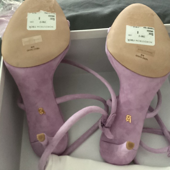 VERONICA BEARD SUEDE LEATHER MARCELINE ANKLE STRAP SANDALS ORCHID NIB SZ 8 - Picture 11 of 16